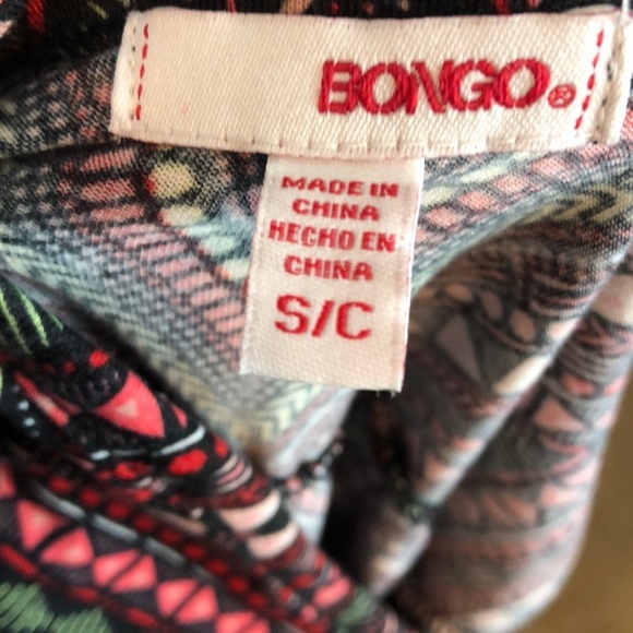 Bongo Retro Print Bell Sleeve Dress w Strap Back Size Small - Picture 10 of 11